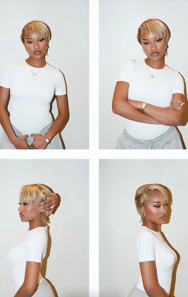 13*4 pixie straight wigs - 613