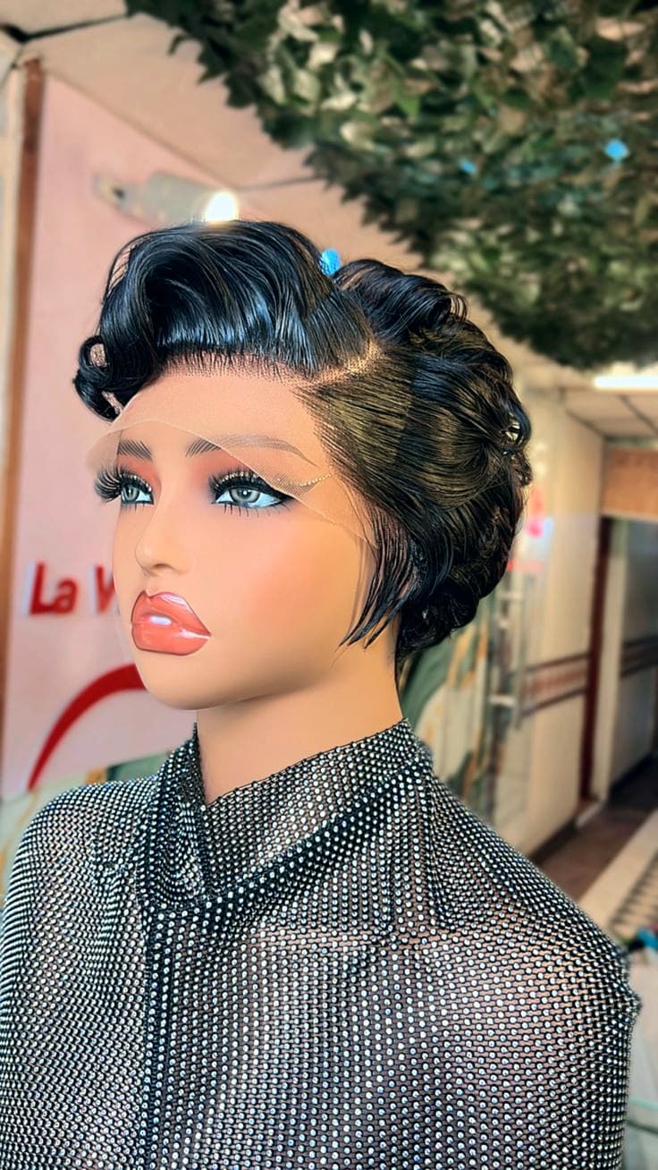 13*4 pixie straight wigs - 1B