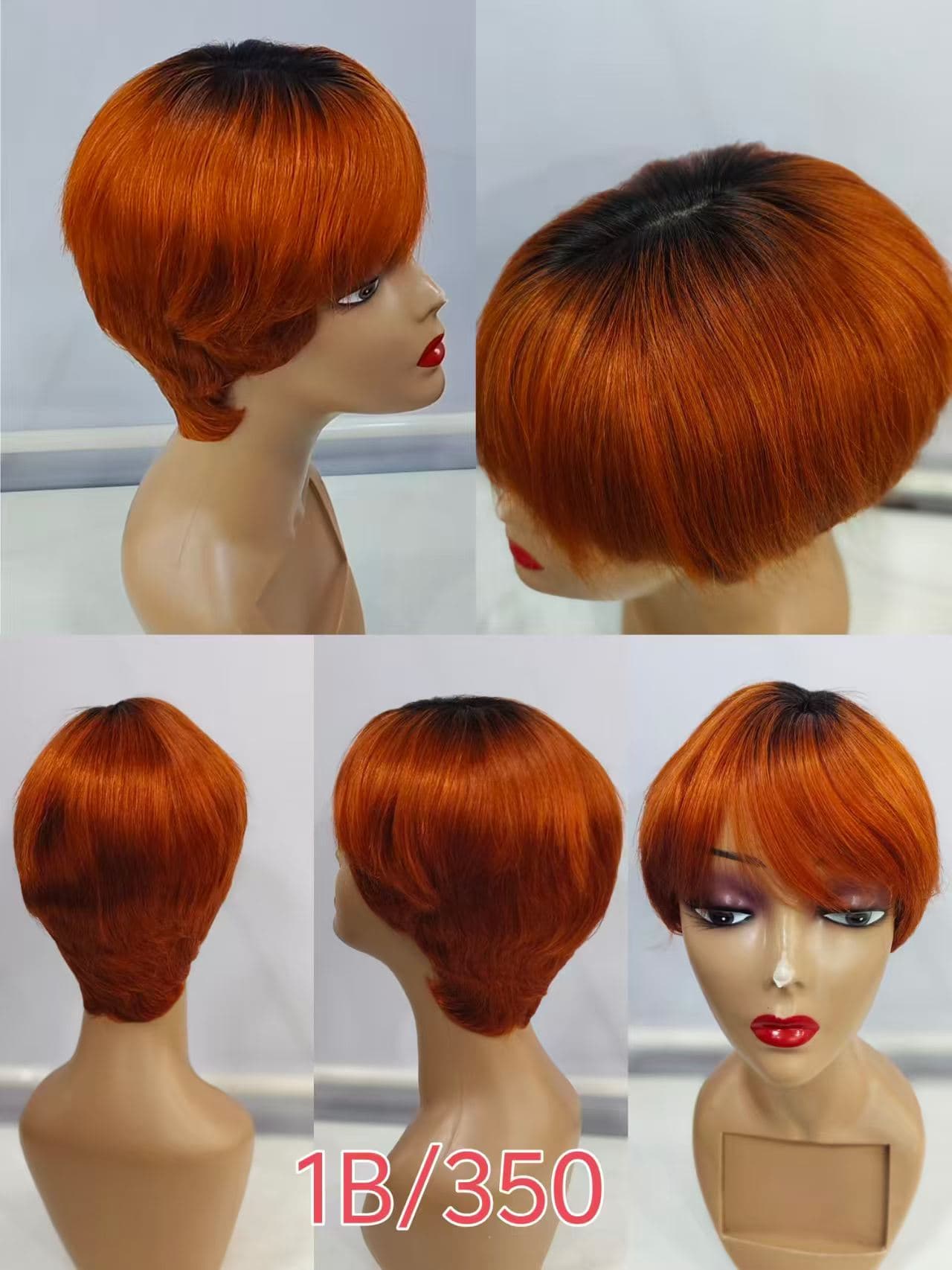 Fringe Short Wig 100% human hair - 1B/350