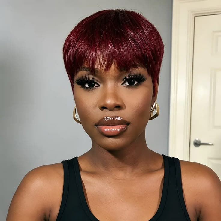 Fringe Short Wig 100% human hair - 99J